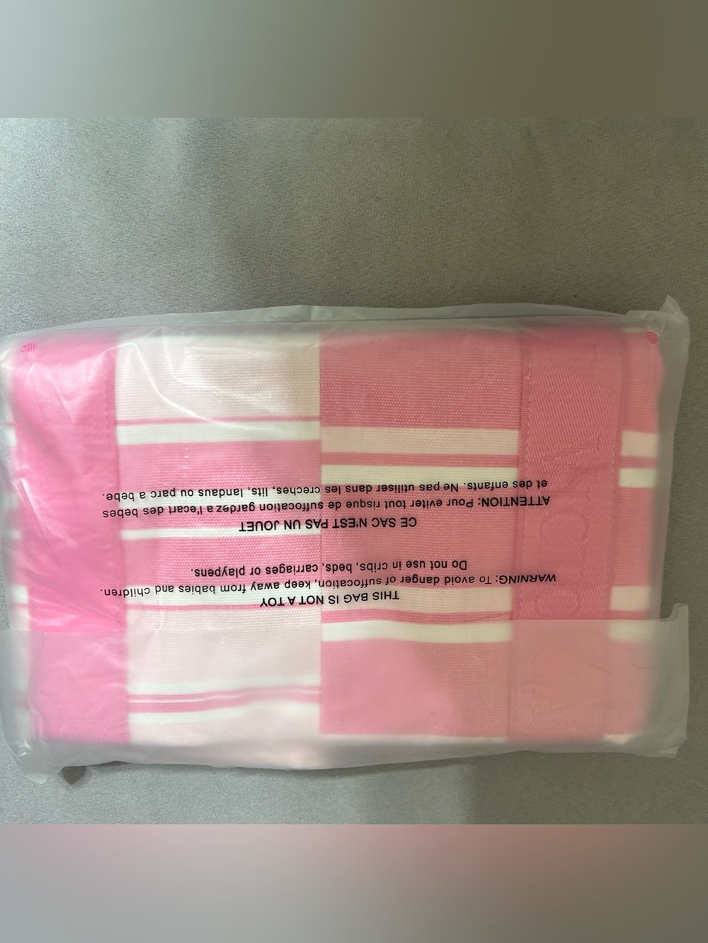 Victoria's Secret Pink Striped Canvas Tote NWT Beach bag - Picture 6 of 6